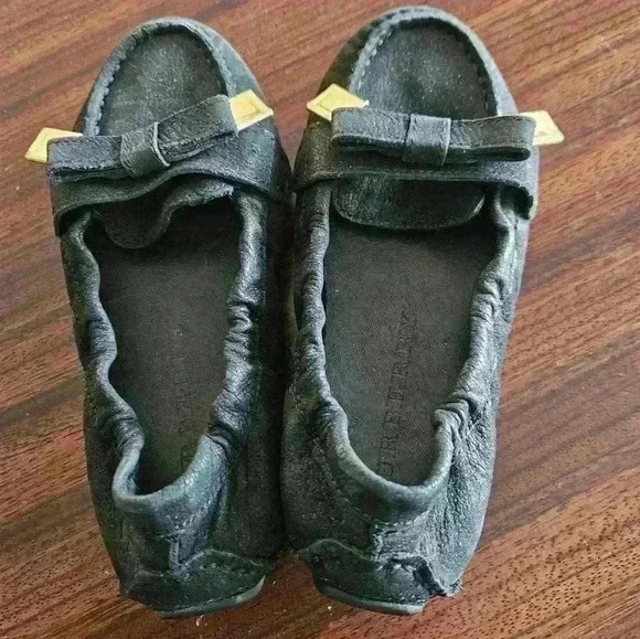 Burberry Kids Sumpter Black Suede Mocasins Size 27 NWB - Picture 1 of 8